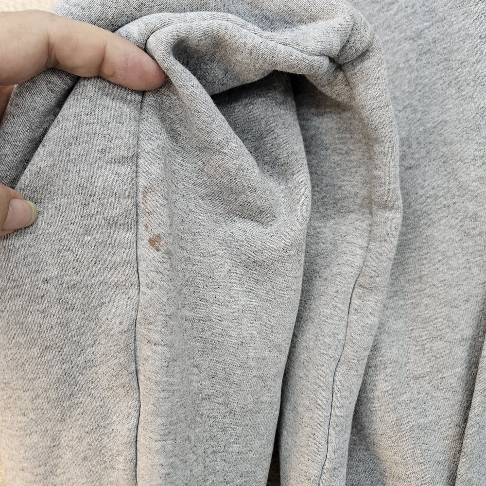Carhartt Sleeve Logo Hoodie Gray Workwear Pullover Sweatshirt Mens Large - Picture 5 of 16